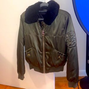 Topshop Green Bomber Jacket